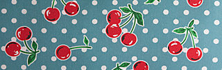 woven fabric, cherrie dots, Accessoires, Turquoise