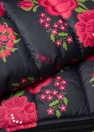 Quilted Jacket No Down Queen, pressed flower bouquet, Jackets & Coats, Black