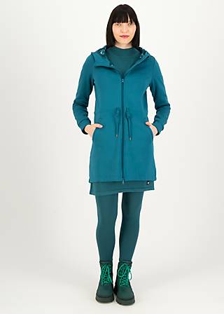 Fleece Jacket Cosyshell Hooded, heron in the garden, Zip jackets, Blue