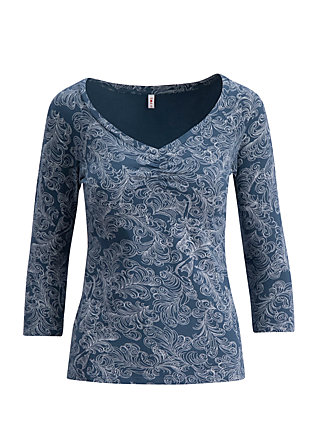 3/4-Arm-Shirt so long betty, fluffy feather, Shirts, Blau