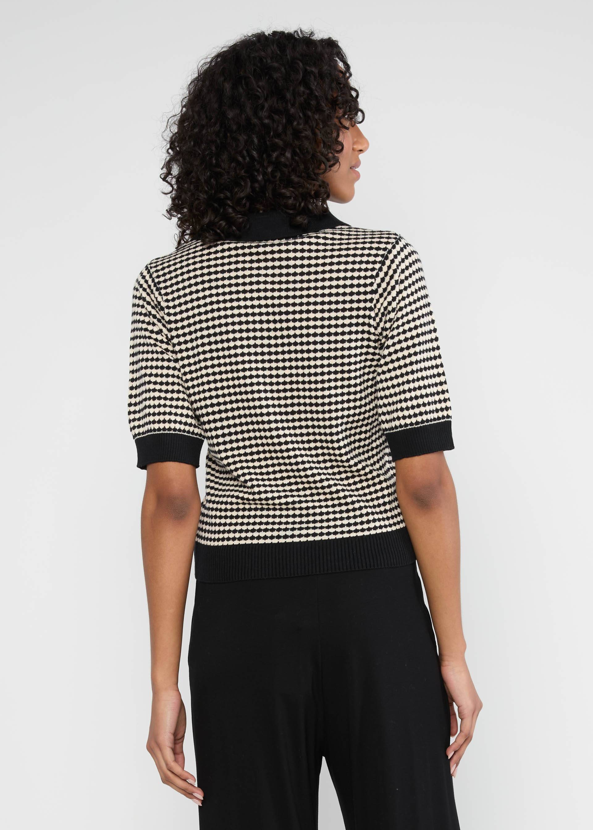 Shirt Petite Poloette, mixed dots black white, Cardigans, Schwarz