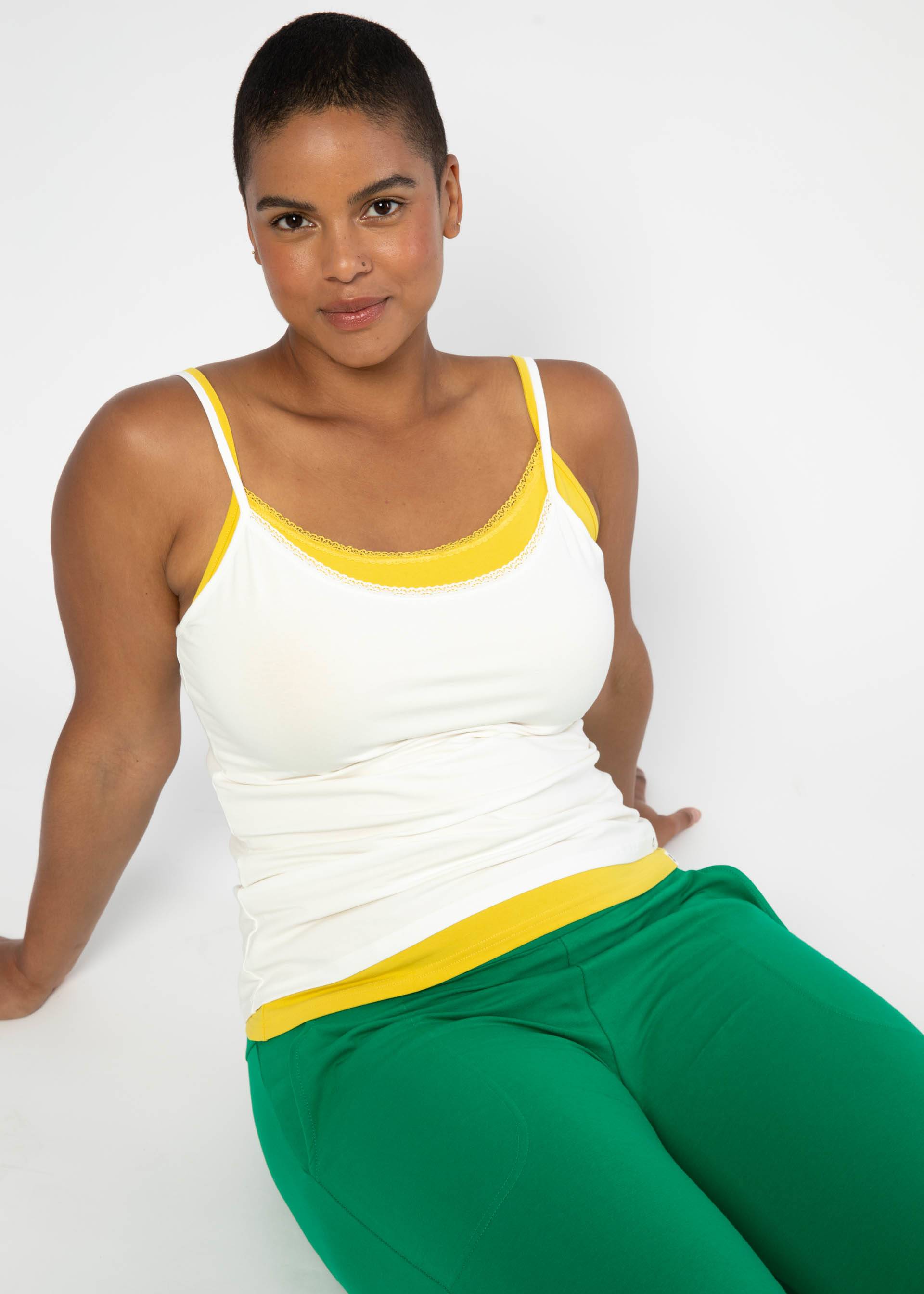 Sommer Top Pretty Spaghetti, fluffy cotton white, Shirts, Weiß