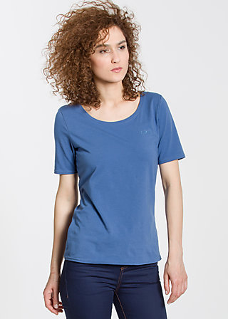 logo roundneck t-shirt, blue flower, Shirts, Blue