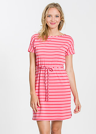 logo shortsleeve dress, pink stripes, Kleider, Rosa