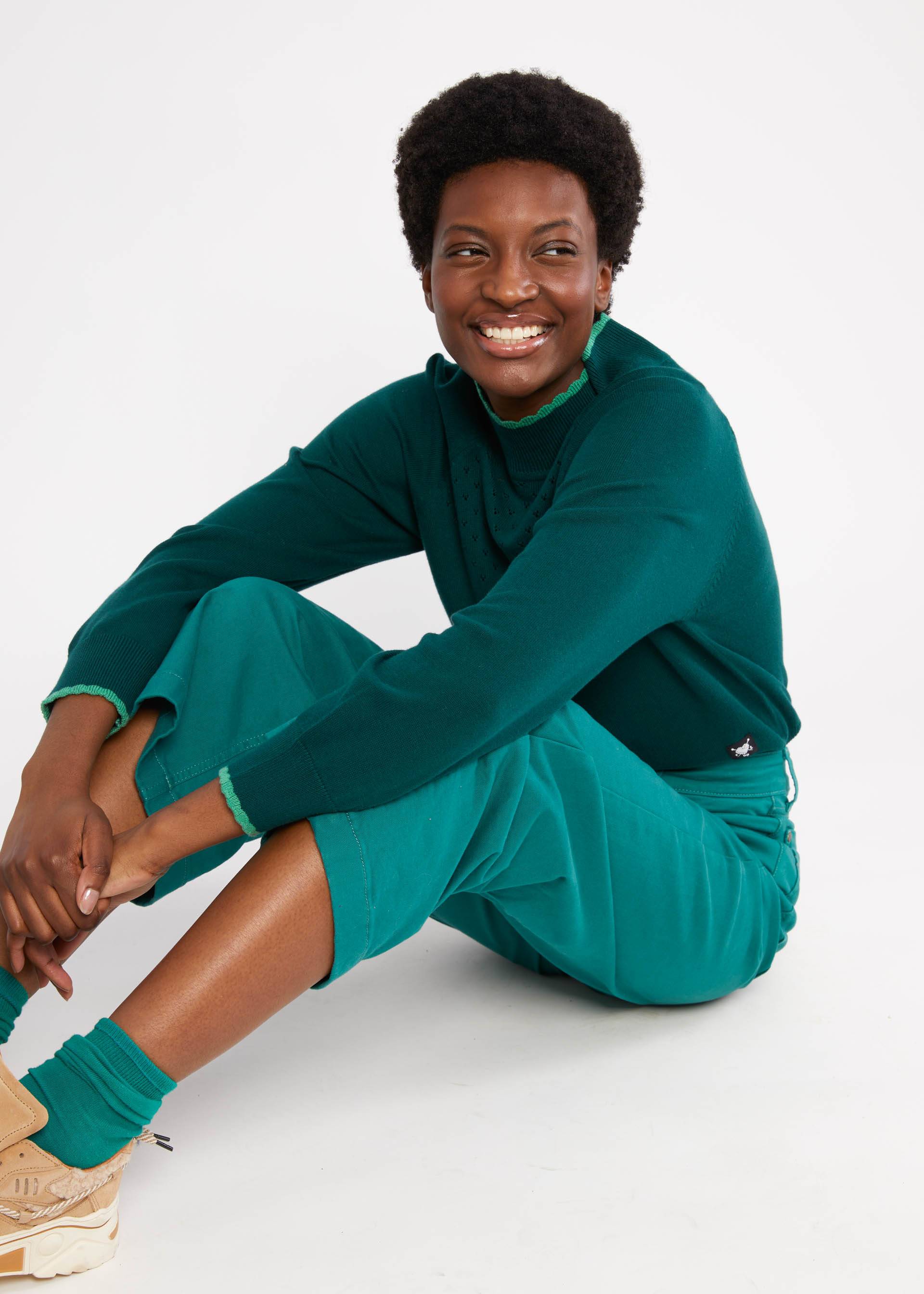 Trousers High Waist Culotte, happy turtle, Trousers, Green