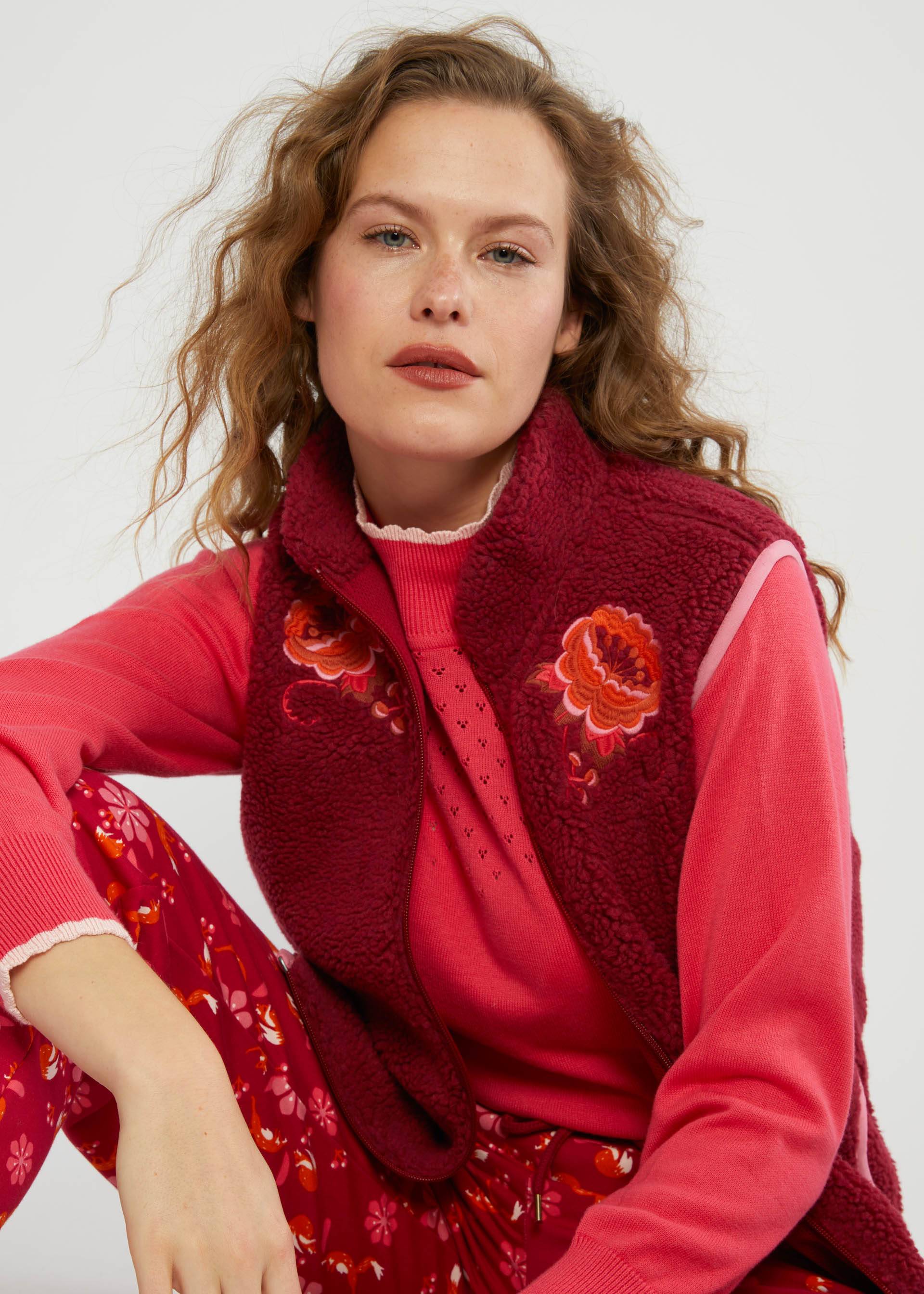 Weste Smoochy Woods Vest, quilted flower red, Jacken & M&auml;ntel, Rot