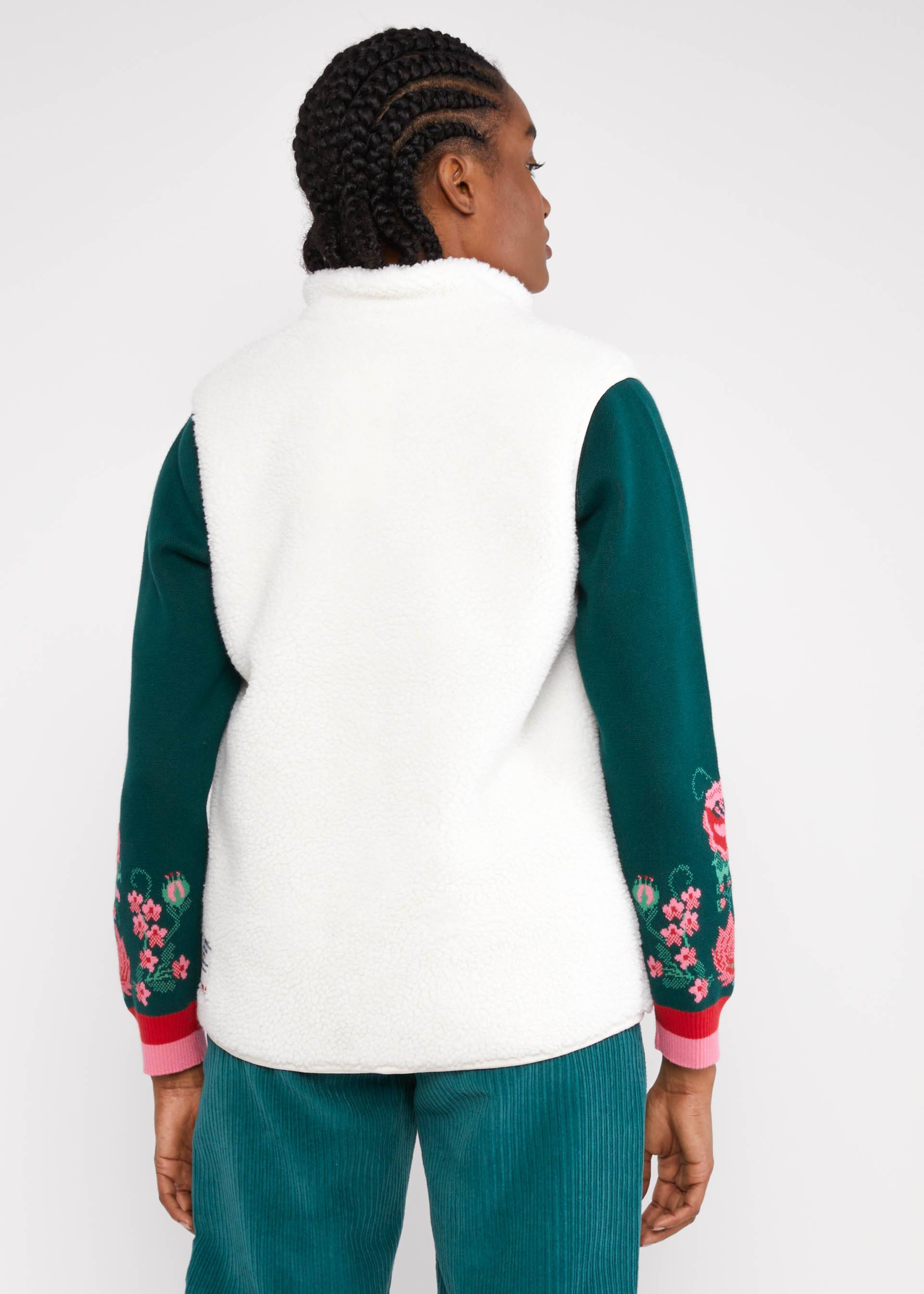 Gilet Smoochy Woods Vest, quilted flower white, Jackets & Coats, White