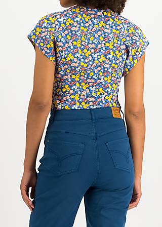 T-Shirt D’un Cœur Leger, fiori nostalgia, Tops, Blue