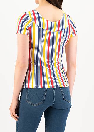 T-Shirt Fly Away with Me, strisce colorate, Shirts, Blau