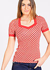 heart to heart, retro dotty, Shirts, Red