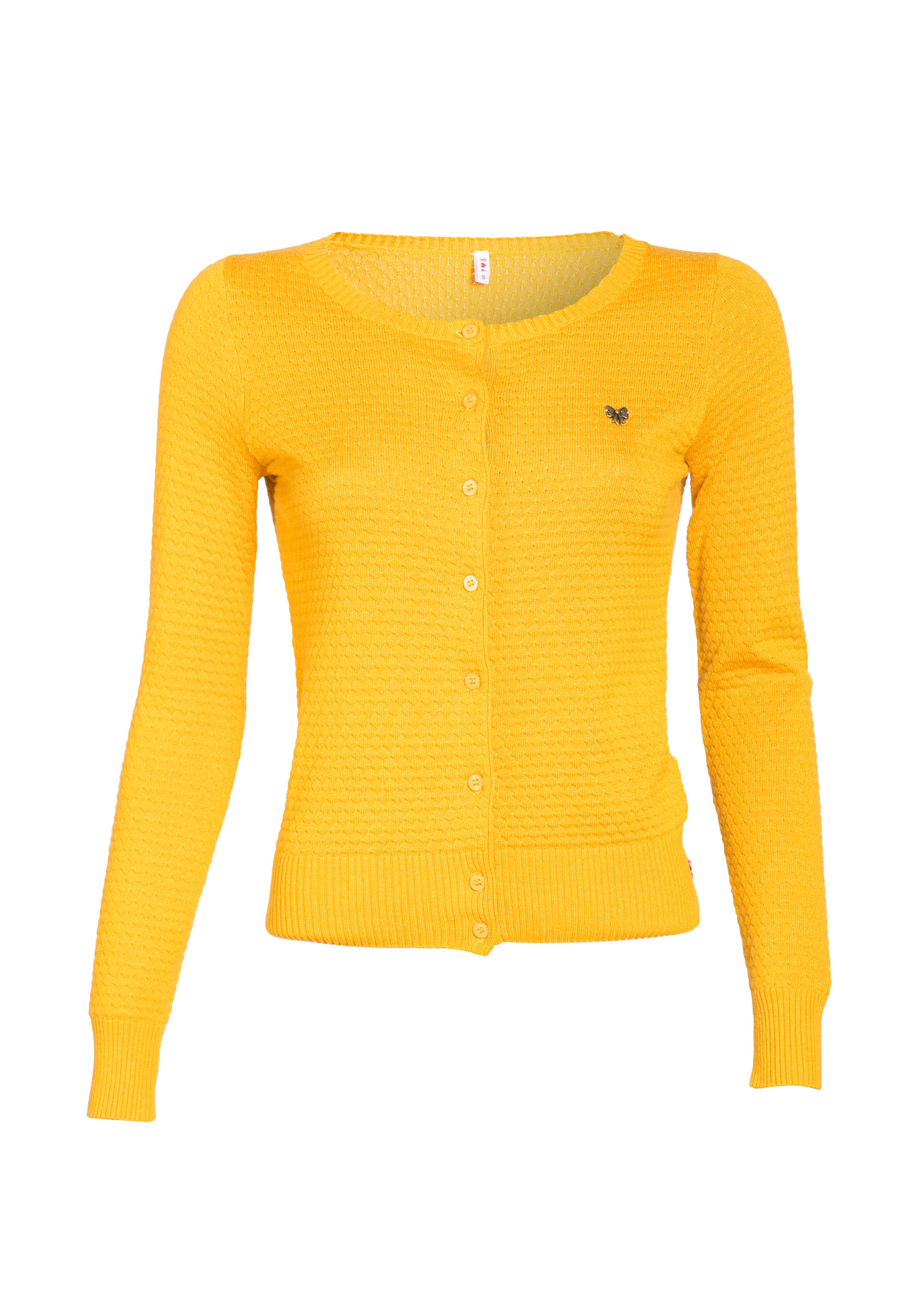 logo knit cardigan, yellow me, Strickpullover & Cardigans, Gelb