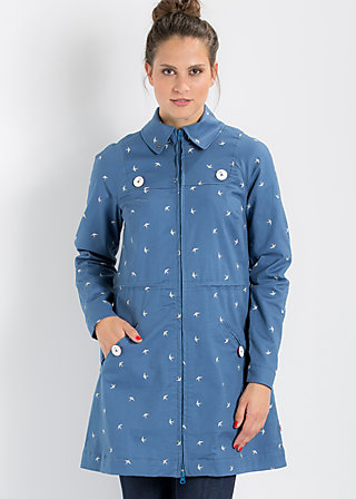 sommerbrise coat, swarm of swallow, Jackets & Coats, Blue