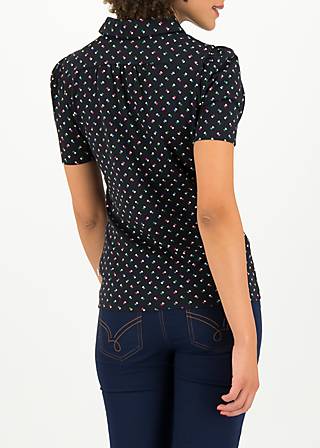 Kurzarm-Bluse kiss me chic, disco flies, Shirts, Schwarz