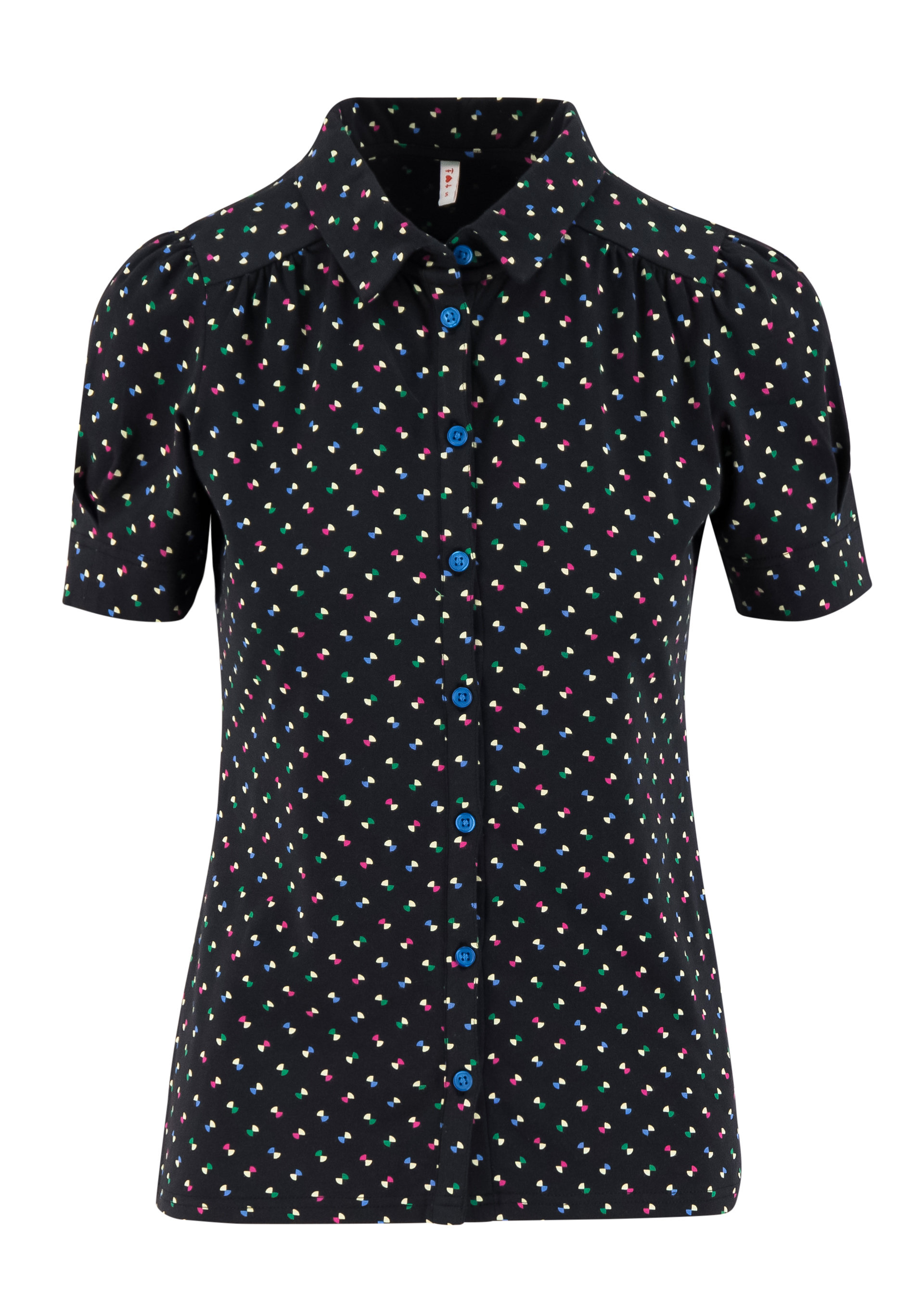 Kurzarm-Bluse kiss me chic, disco flies, Shirts, Schwarz