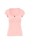 T-Shirt logo shortsleeve feminine, simply peach, Shirts, Rosa