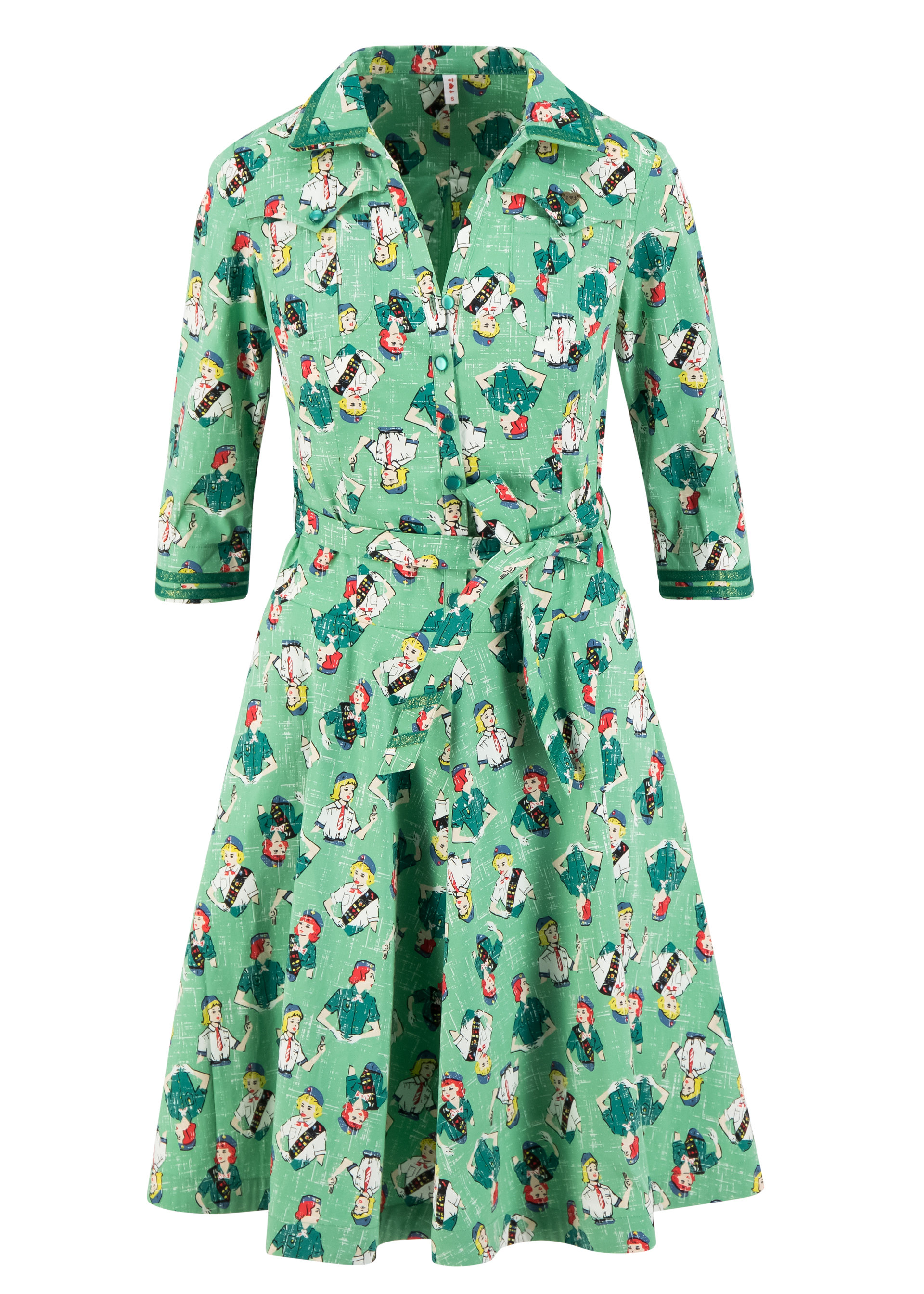 Blusenkleid swinging jamboree, girl scout, Kleider, Grün