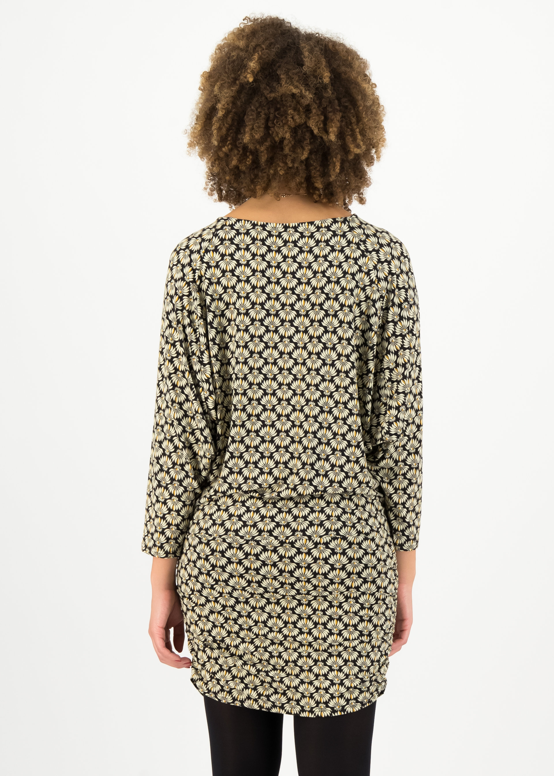 Tunikakleid leichte muse, banana palm, Kleider, Schwarz