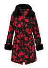 Winter Parka trot the fox, ornate roses, Jackets & Coats, Black