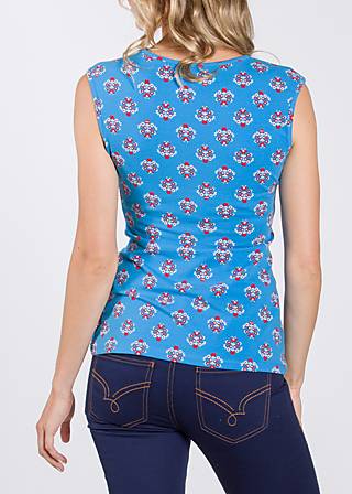 Top frontluke let, blue blommor, Shirts, Blau