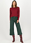 logo high waist culotte, green denim, Trousers, Green