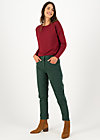 logo high waist pants , green denim, Trousers, Green