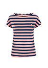 logo stripe t-shirt, majolica blue stripes, Tops, Blue