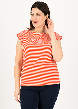 Breton shirt logo stripe top, red tiny stripe, Shirts, Red