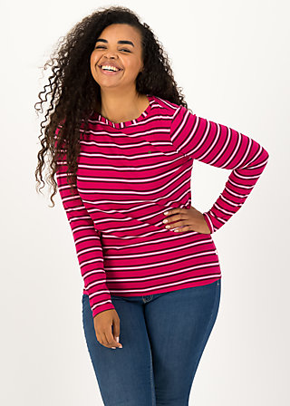 logo striped longsleeve shirt, morning glory stripes, Shirts, Red