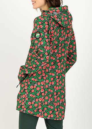 Softshelljacke wild weather long anorak, floral potpourri, Jacken & M&auml;ntel, Schwarz