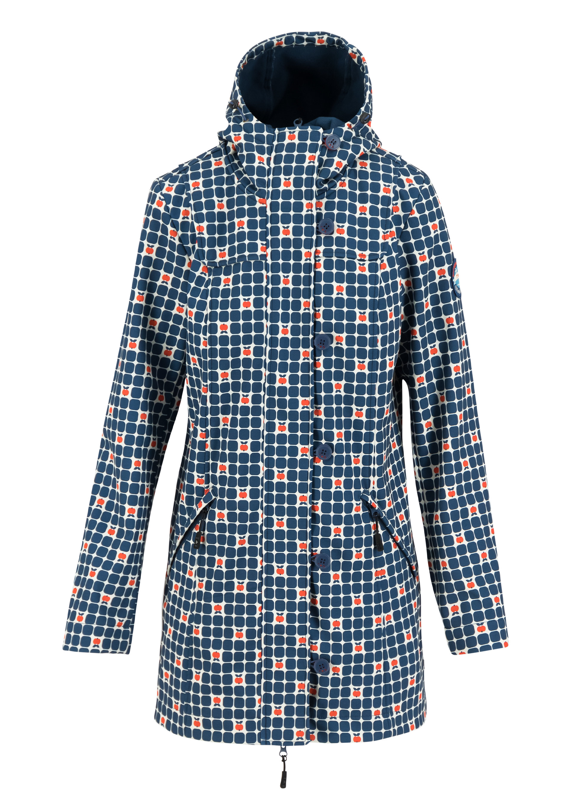 Soft Shell Jacket wild weather long anorak, apple turnover, Jackets & Coats, Blue