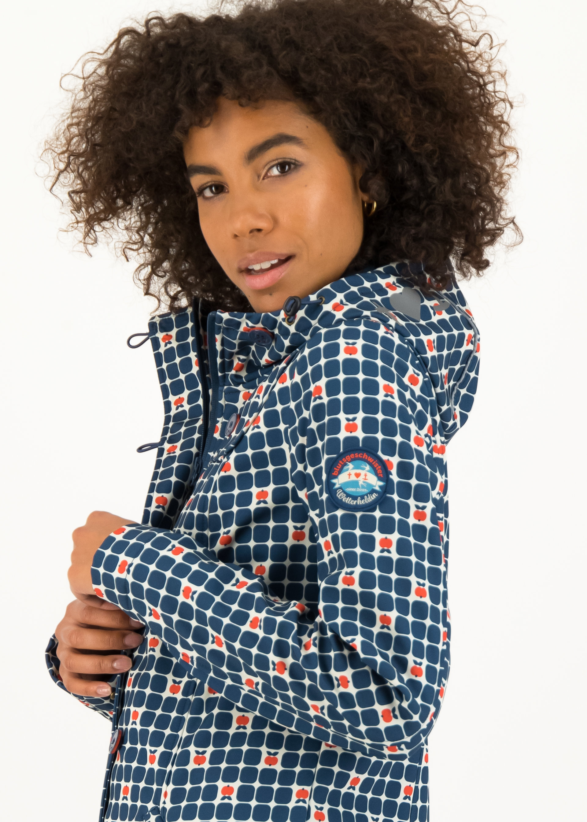 Soft Shell Jacket wild weather long anorak, apple turnover, Jackets & Coats, Blue