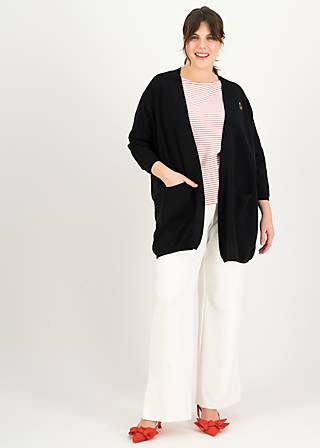 Lange Strickjacke Wonderful Wrapper, plenty cherry, Strickpullover & Cardigans, Schwarz