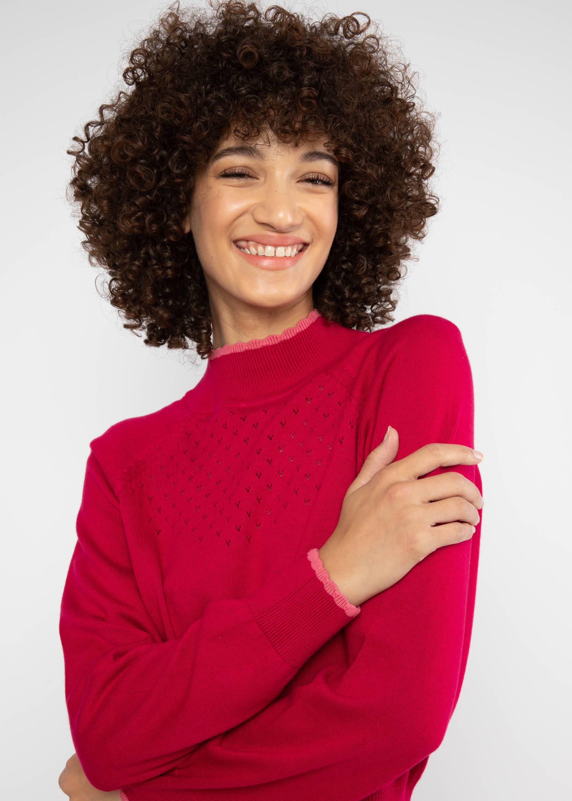 Strickpullover Delicious Minds, cerise sucrée, Strickpullover, Rot