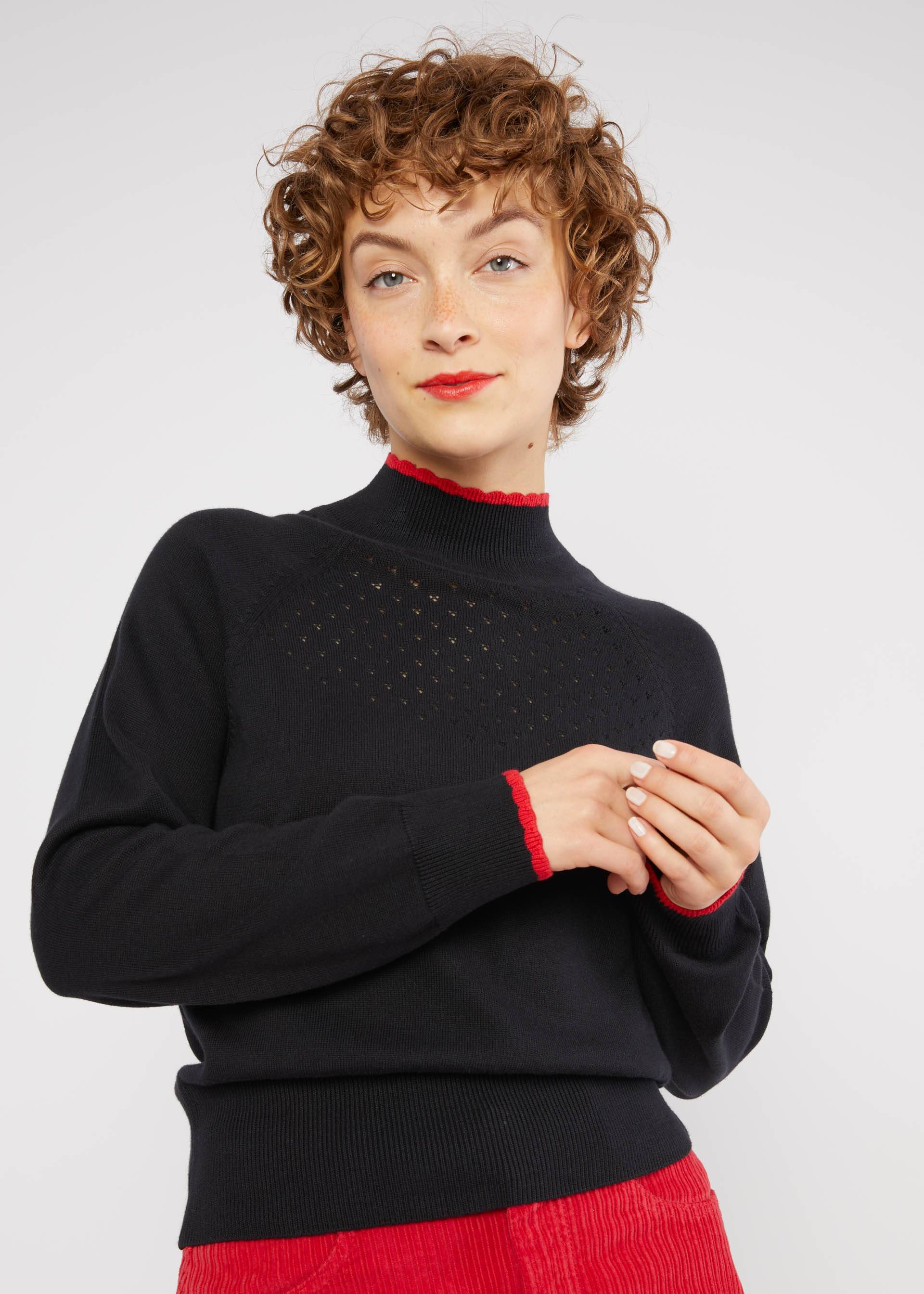 Strickpullover Delicious Minds, mushroom dream black, Strickpullover, Schwarz