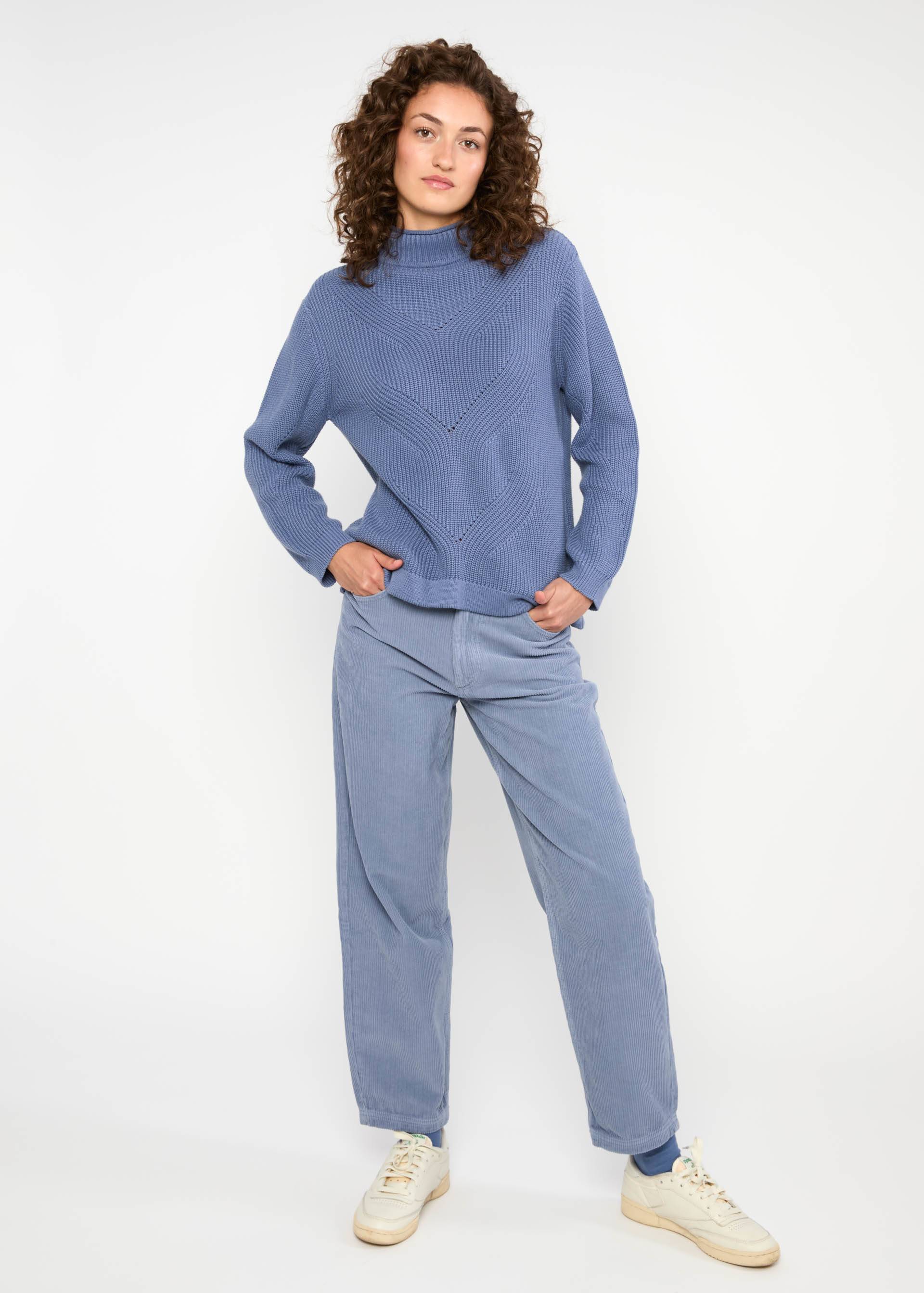 Cordhose High Waist Olotte, light blue corduroy, Hosen, Blau