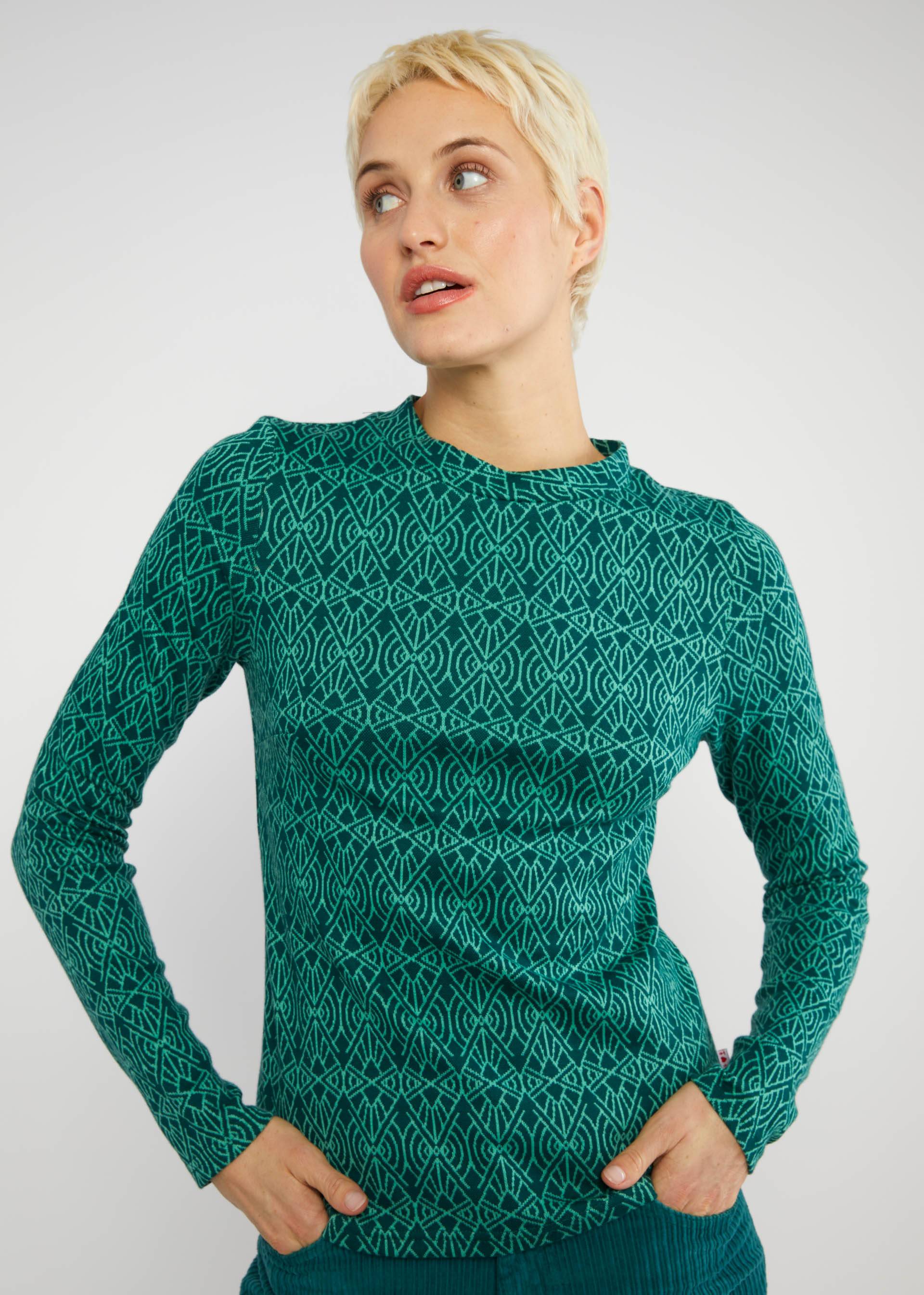 Knitted Top Safe and Warm Turtle, setting sun, Tops, Green