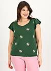 Top Charming V Neck, rosie roses, Shirts, Green