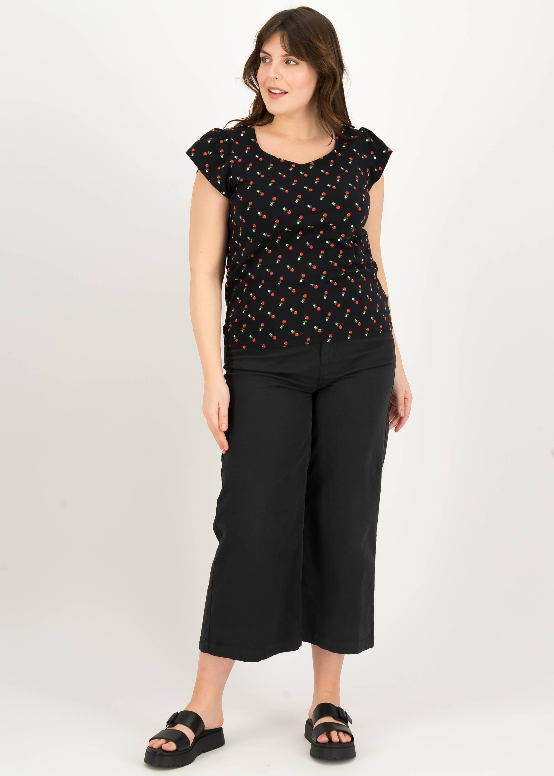 Shirt Charming V Neck, mon cherry, Shirts, Schwarz