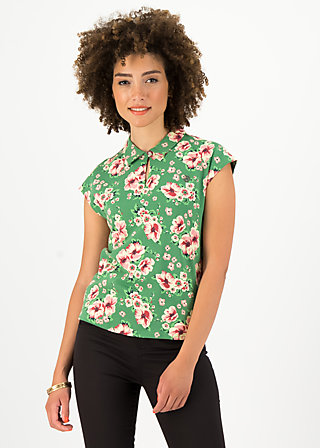 T-Shirt blusover, floral florida, Shirts, Green
