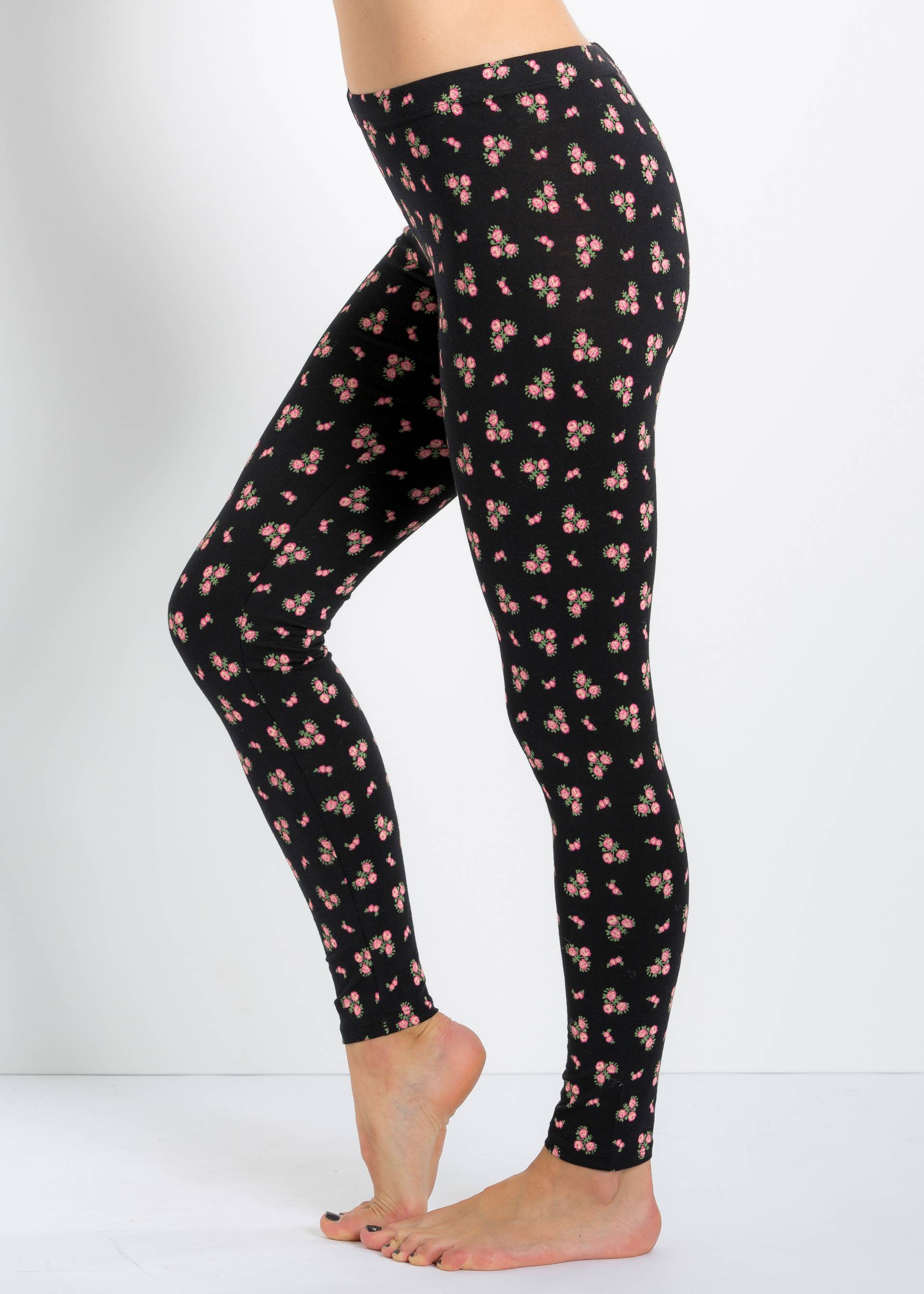 Cotton Leggings lichterglanz legs, glowing bouquet, Leggings, Black