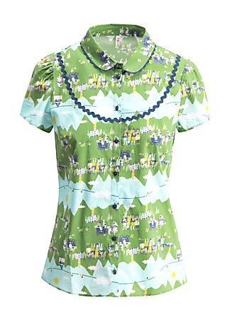 Shirt poupette, alpine lovers, Blouses & Tunics, Green