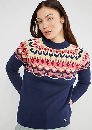 Knitted Jumper Cold Day Warm Heart, nostalgic island knit blue, Knitted Jumpers, Blue