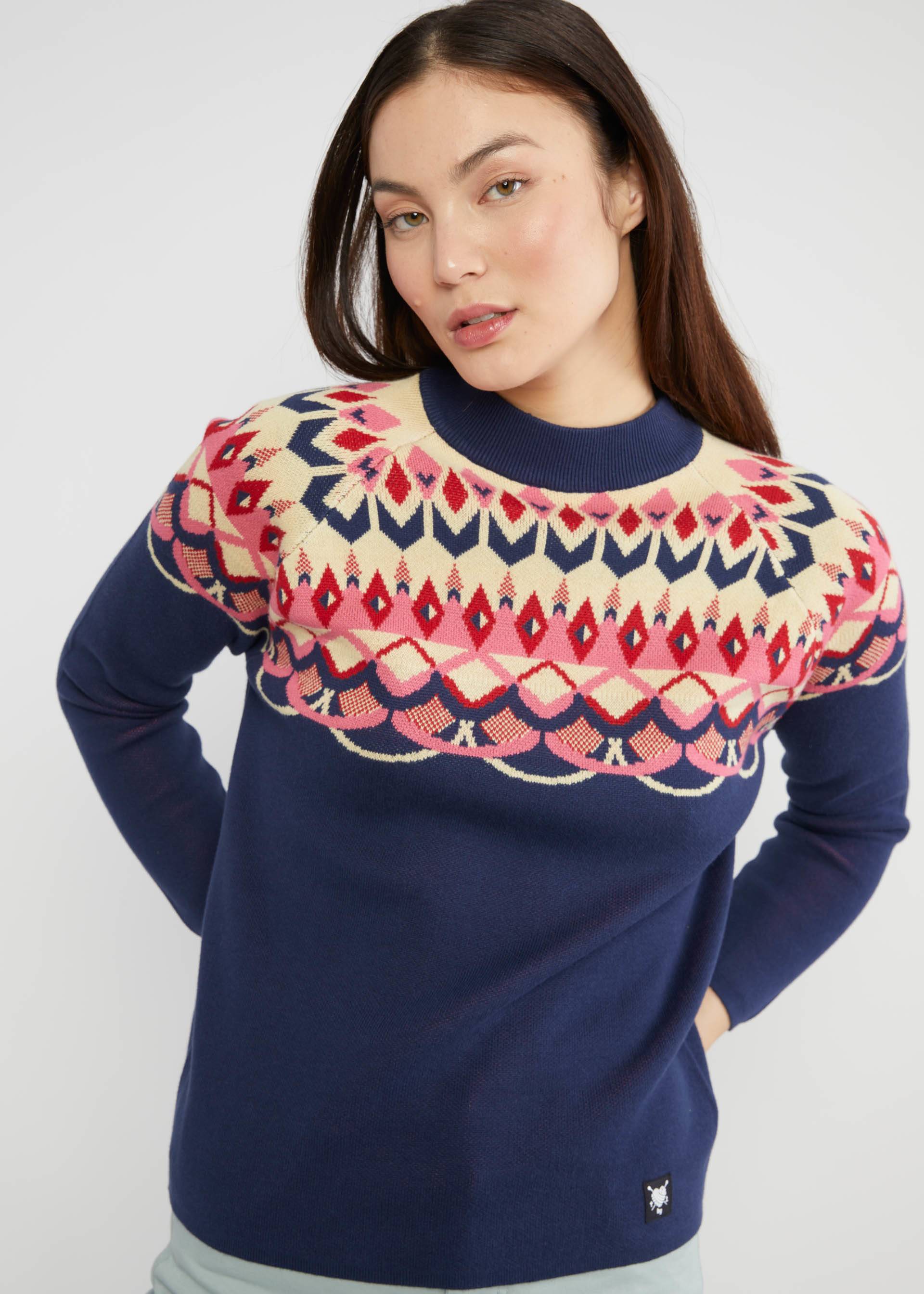 Knitted Jumper Cold Day Warm Heart, nostalgic island knit blue, Knitted Jumpers, Blue