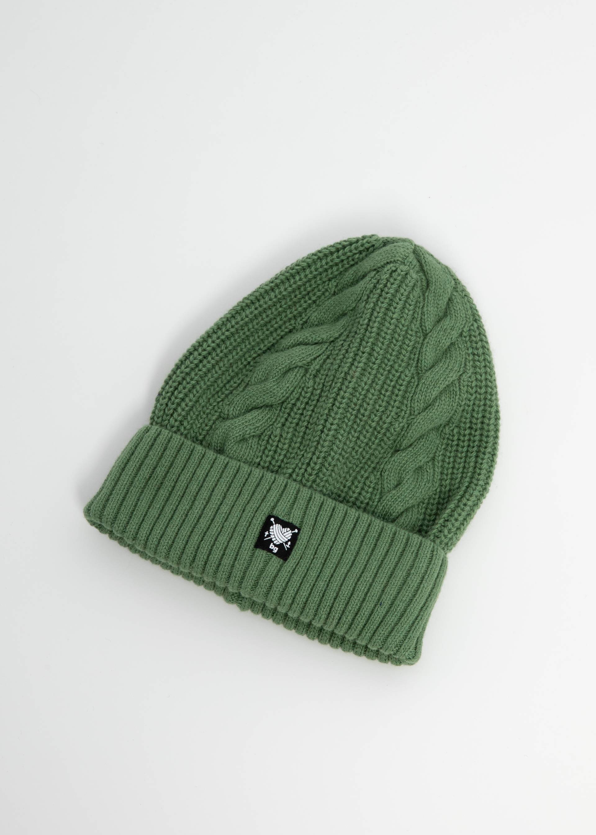 Strickm&uuml;tze Lady Mary Aran, old library soft green, Accessoires, Gr&uuml;n