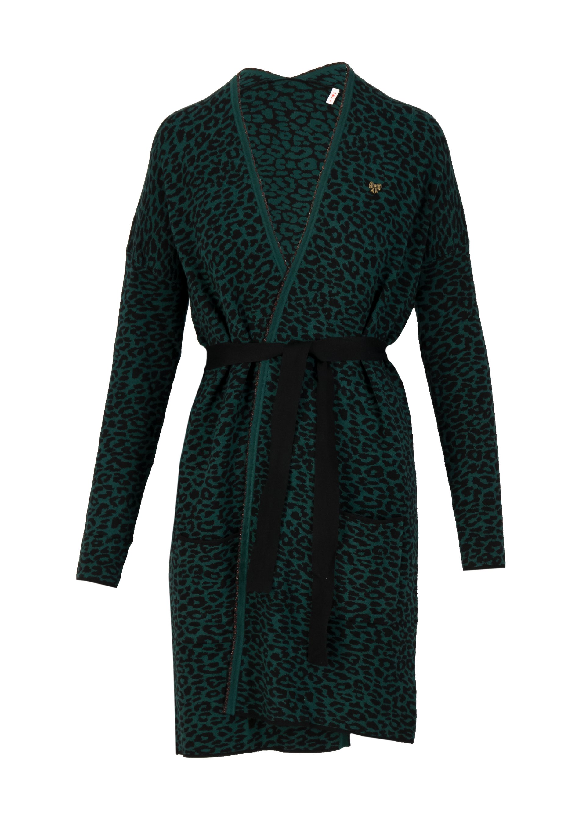 Long Cardigan rendezvous with myself, teal leo, Knitted Jumpers & Cardigans, Green