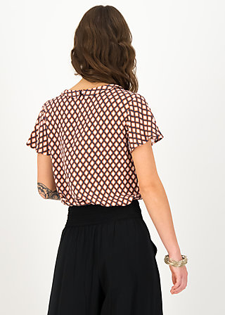 Short sleeve blouse feed the birds, om shanti, Blouses & Tunics, Blue