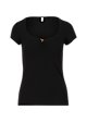 T-Shirt logo shortsleeve feminin, basic black, Shirts, Schwarz