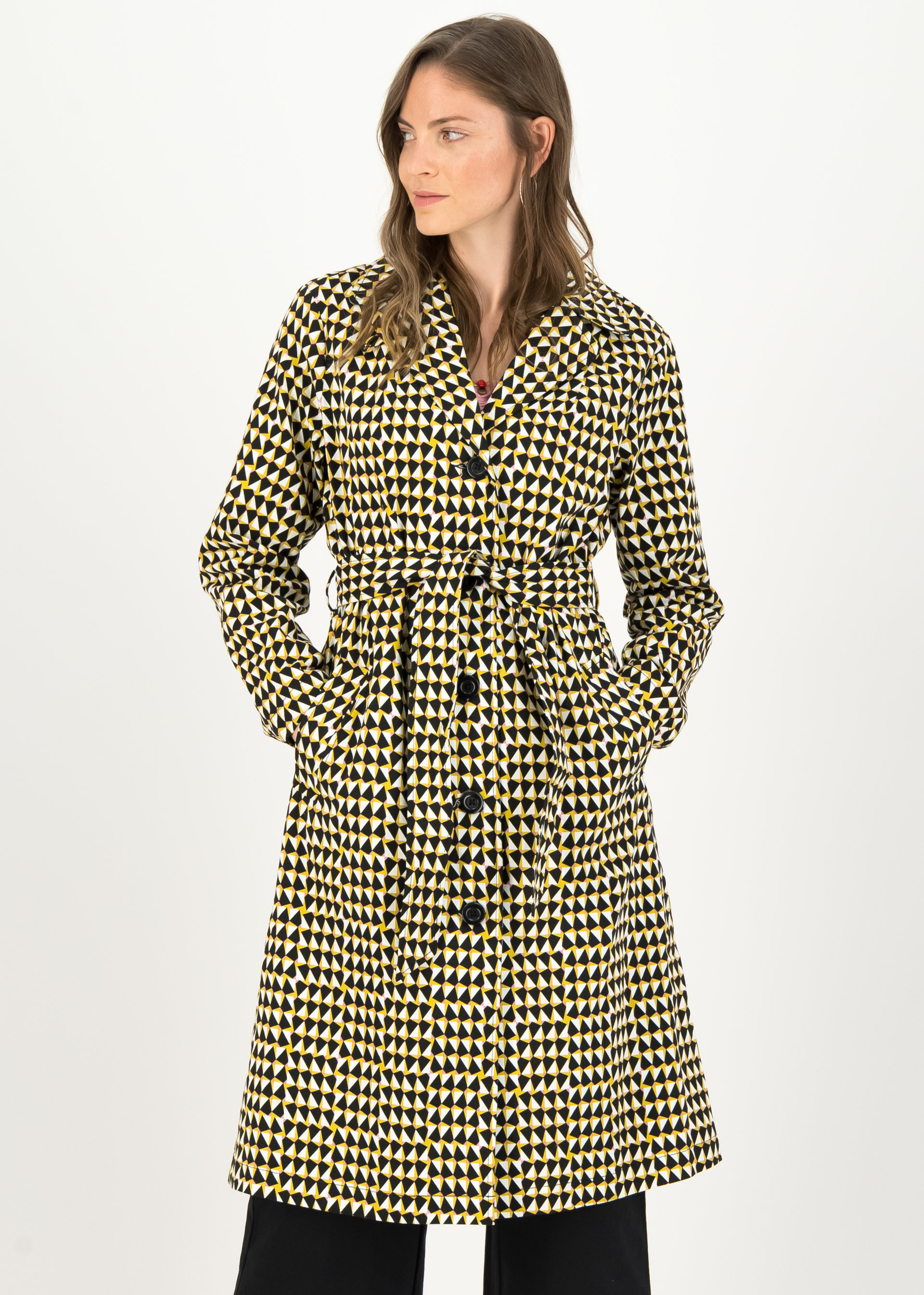 Trench Coat schönwetterwolken, dusty diamond, Jackets & Coats, Yellow