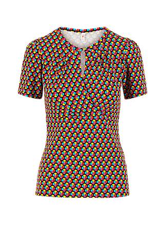 T-Shirt Criss Cross Coeur, fleurs dansantes, Tops, Black