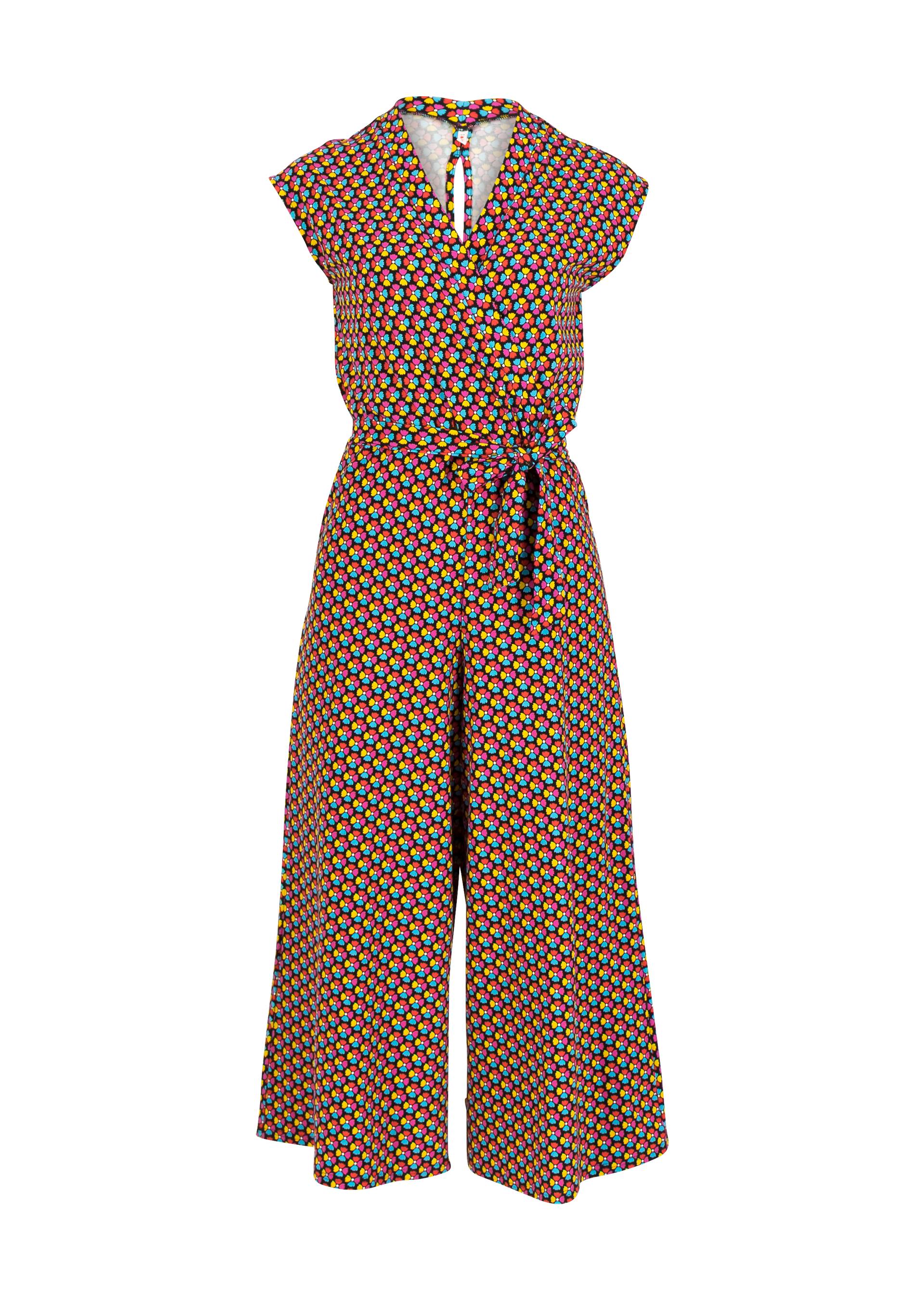 Jumpsuit Hello Fritjes Culotte, fleurs dansantes, Trousers, Black